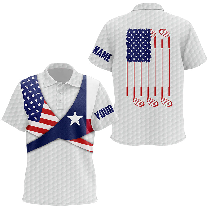 Texas Flag White Golf Pattern Unisex Kids Polo Shirt Patriotic Golf Shirts For Kid Golf Gifts LDT0604