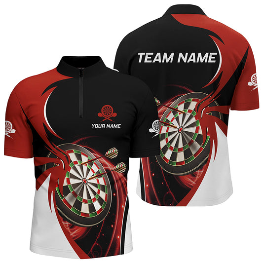 Personalized Red Black Darts Quarter-zip Shirt Custom Cool Darts Shirt For Men Team Jersey LDT0632