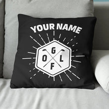 Load image into Gallery viewer, Golf Club Labels Black White Custom Throw Pillow Personalized Golf Gifts LDT1135