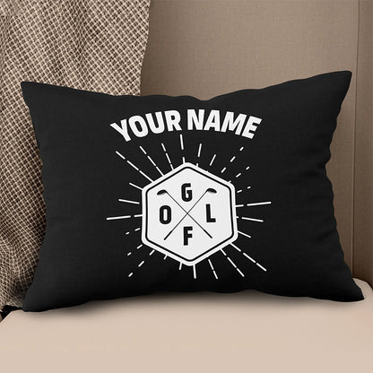Golf Club Labels Black White Custom Throw Pillow Personalized Golf Gifts LDT1135