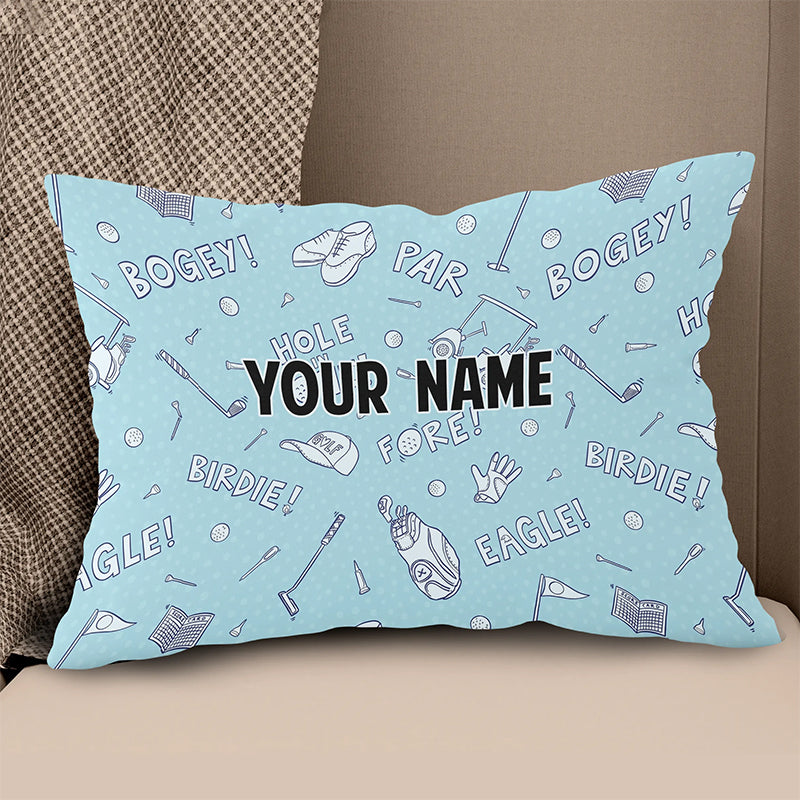 Blue Funny Golf Elements Custom Throw Pillow Personalized Golf Gifts LDT1142