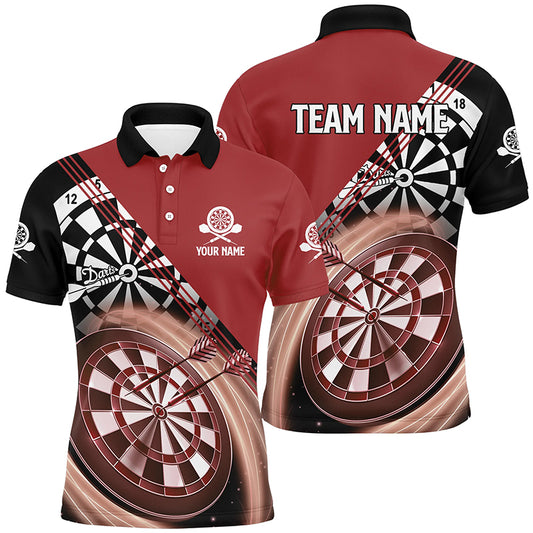 Red Mens Darts Polo Shirt With Name Customized Cool Darts Shirts For Men Dart Jerseys LDT0938