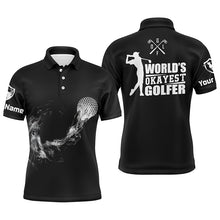 Load image into Gallery viewer, Black And White Mens Golf Polo Shirts, Personalized Golf Shirts For Men, Cool Golf Gifts LDT0144