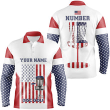 Load image into Gallery viewer, American Flag Disc Golf Mens Polo Shirt Custom Patriotic Golf Shirts For Men Disc Golf Gifts LDT0775