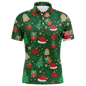 Christmas Season Green Mens Golf Polo Shirt Custom Golf Tops For Men Best Golfing Gifts LDT0980