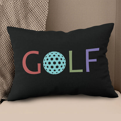 Multicolor Golf Word Black Throw Pillow Cool Golf Gifts For Golfer LDT1210