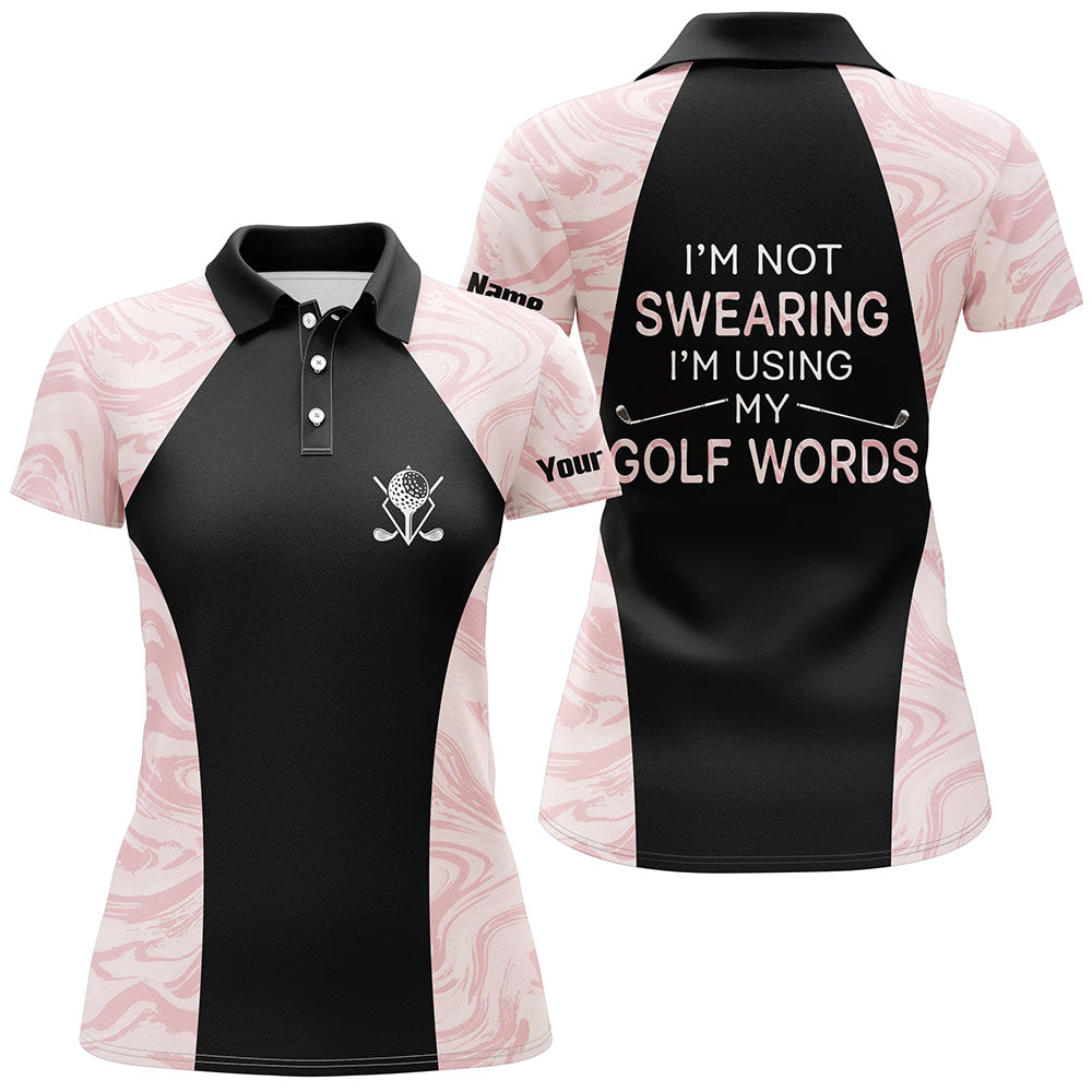 I'm Not Swearing I'm Using My Golf Words Seamless Womens Polo Shirt, Golf Shirts For Ladies LDT0034