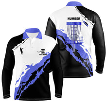 Load image into Gallery viewer, Purple Black Mens Disc Golf Polo Shirts Customized Disc Golf Shirts For Men Disc Golfing Gifts LDT1247