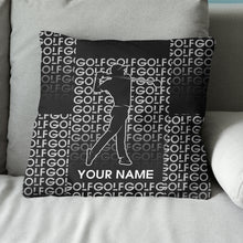 Load image into Gallery viewer, Black White Gradient Personalized Golf Pillow Custom Name Golf Gifts LDT1088
