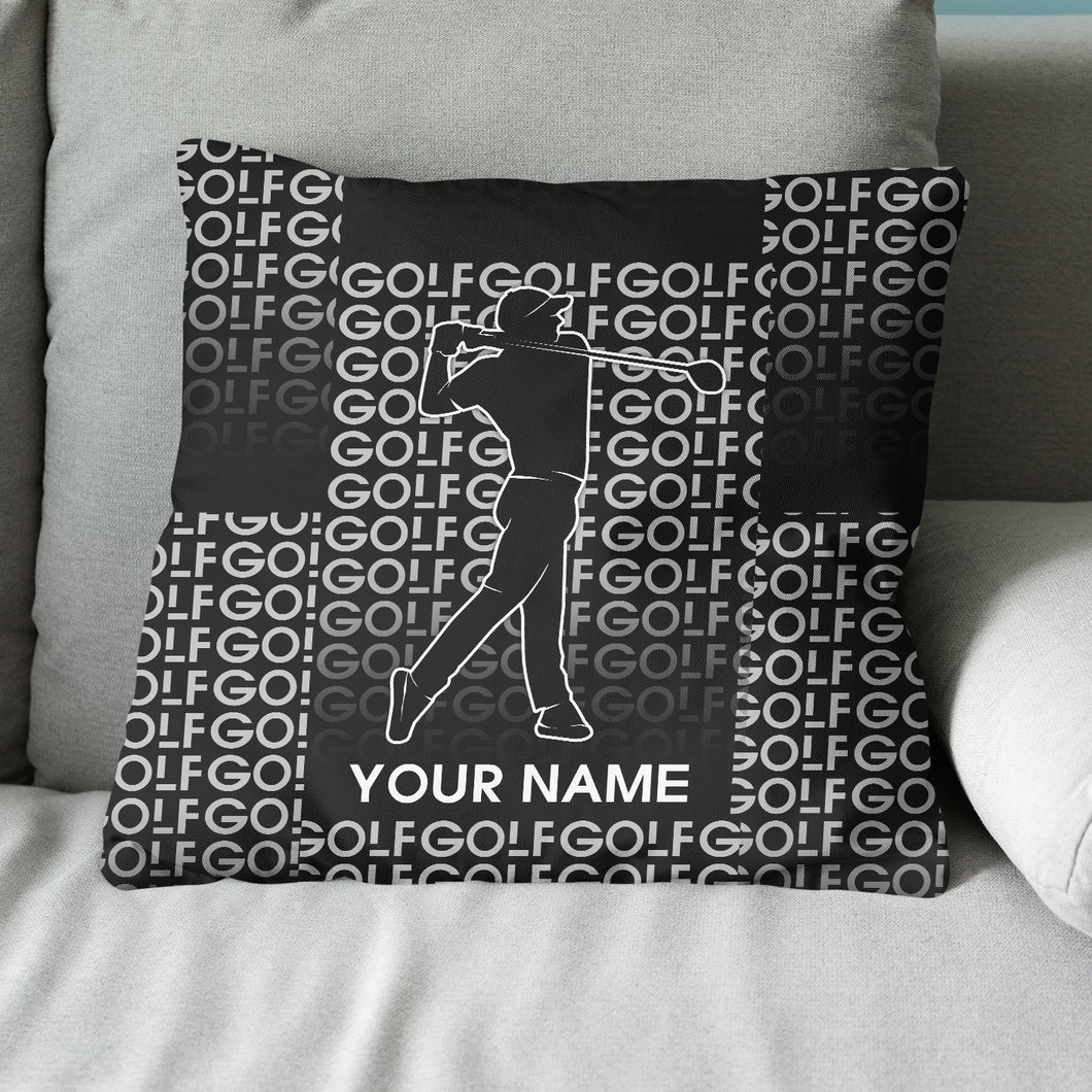 Black White Gradient Personalized Golf Pillow Custom Name Golf Gifts LDT1088