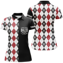 Load image into Gallery viewer, It Takes A Lot Of Balls Womens Skull Argyle Golf Polo Shirt Golf Shirts For Women Golf Gifts LDT0608