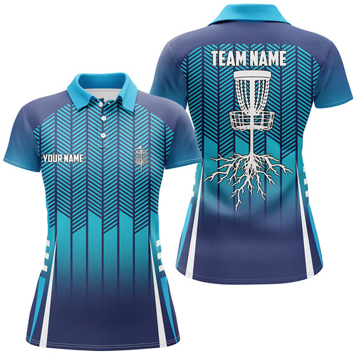 Personalized Sport Style Blue Gradient Disc Golf Polo Shirt Cool Women Golf Tops Golf Gifts LDT0911