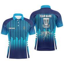 Load image into Gallery viewer, Personalized Sport Style Blue Gradient Mens Disc Golf Polo Shirt Cool Golf Tops For Men Golf Gifts LDT0911