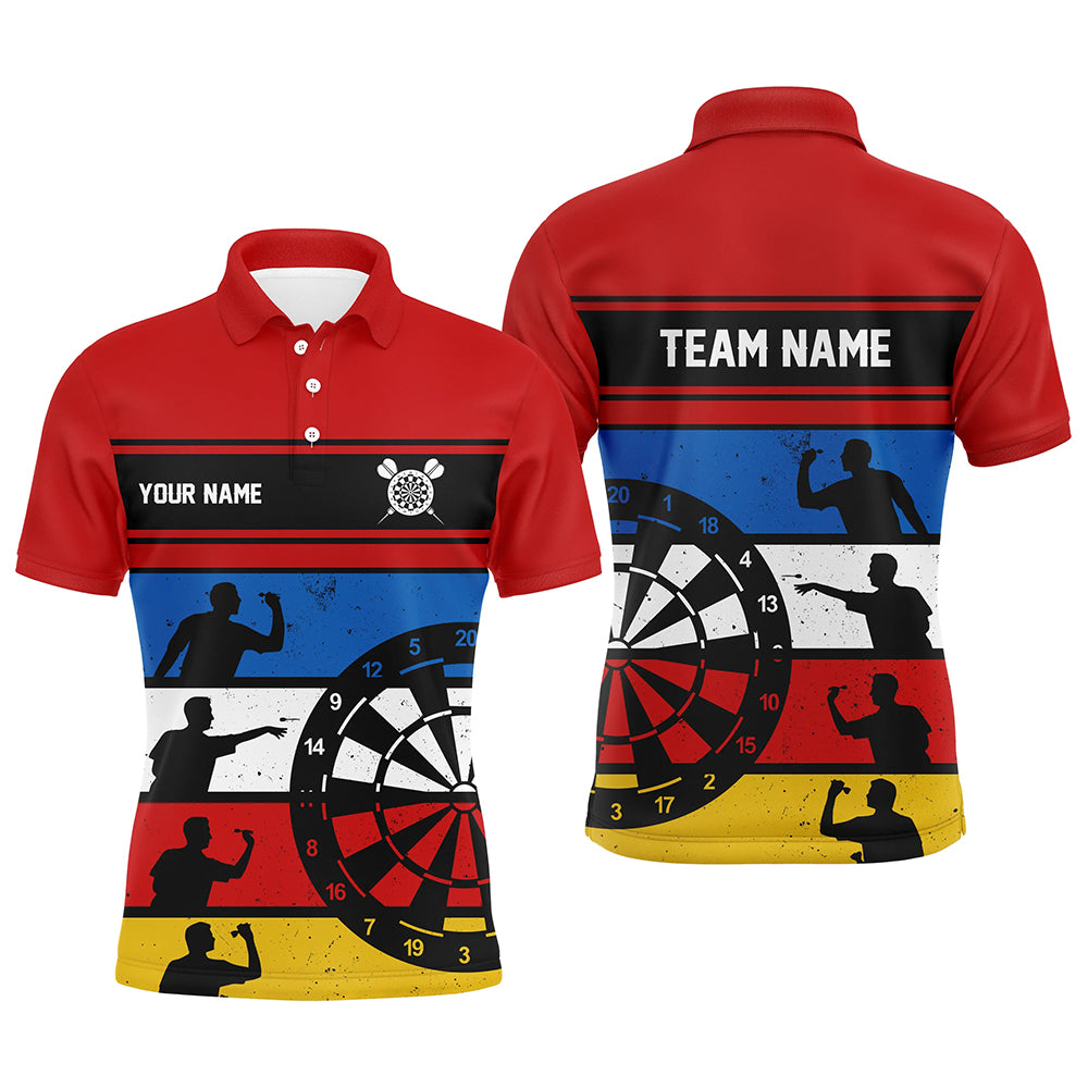 Colorful Retro Personalized Mens Darts Polo Shirt Custom Darts Shirt For Men Dart Jerseys LDT1340