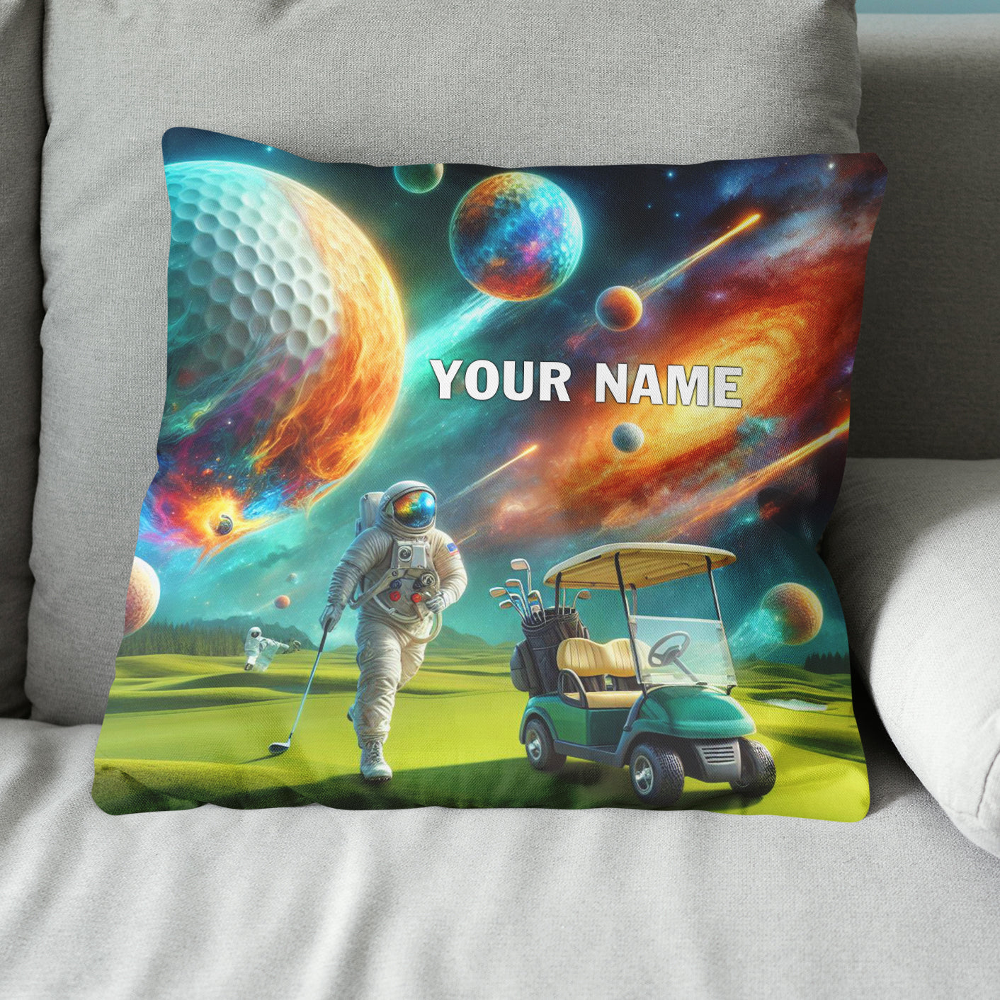 Golf Equipments In Space Custom Golf Pillow Personalized Golfing Gifts LDT1158