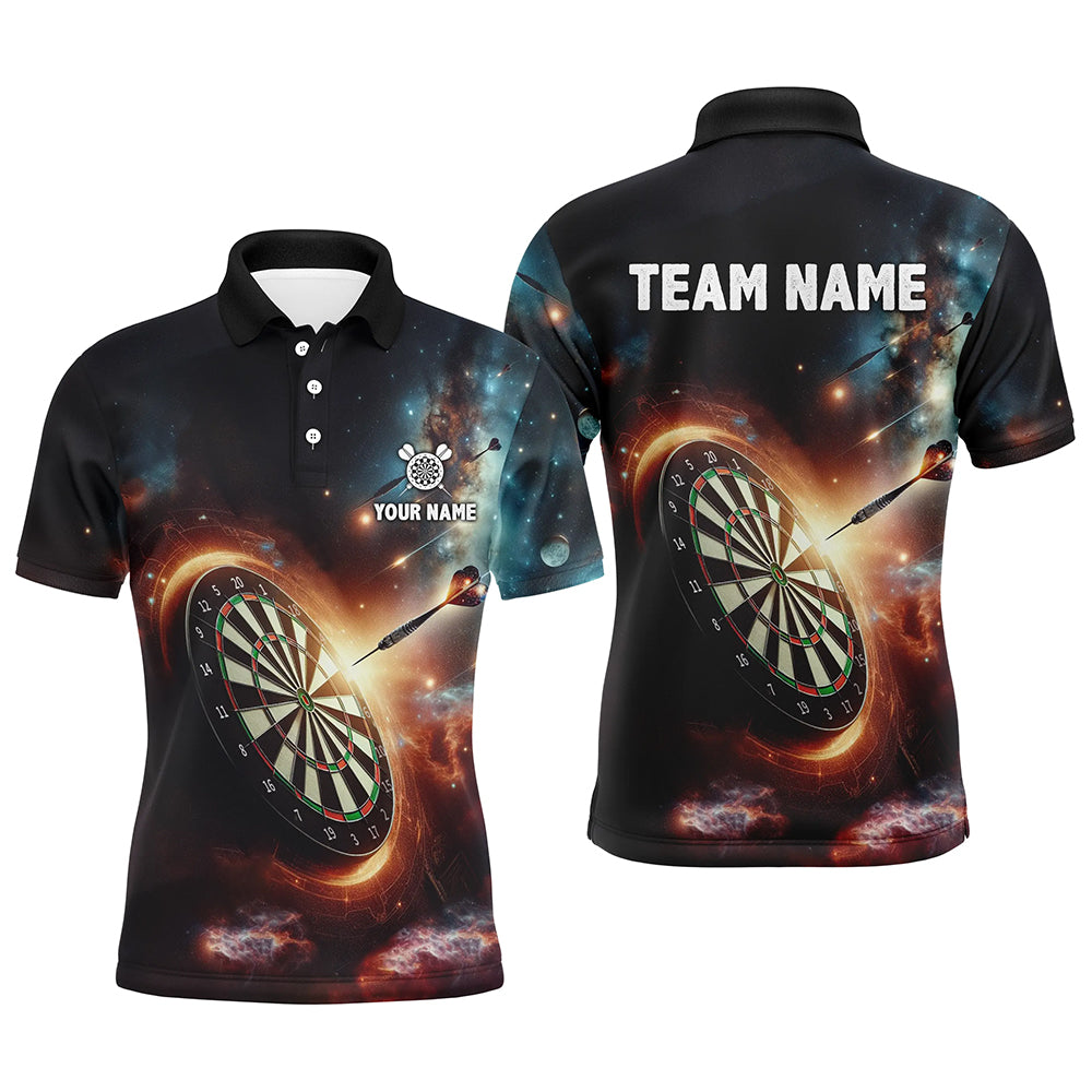 Darts In Galaxy 3D Printed Mens Darts Polo Shirt Custom Darts Shirt For Men Dart Jerseys LDT1357
