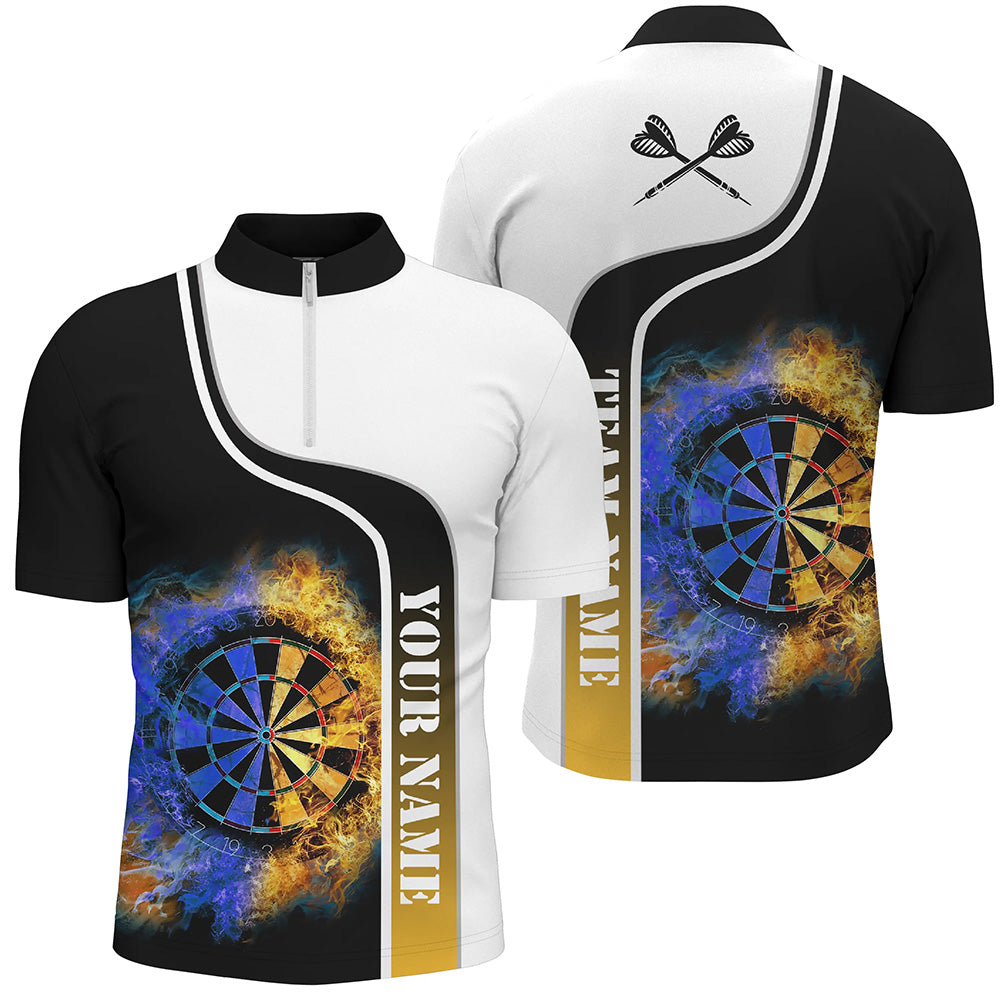 Pesonalized Darts Flame Quarter-Zip Shirt Custom Gradient Flame Cool Dart Jerseys For Men LDT0734