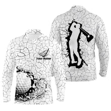 Load image into Gallery viewer, Golf Breaker Mens Polo Shirts, Custom Black And White Golf Shirts For Men, Cool Golf Gifts LDT0176