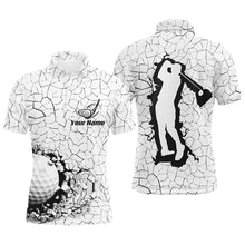 Load image into Gallery viewer, Golf Breaker Mens Polo Shirts, Custom Black And White Golf Shirts For Men, Cool Golf Gifts LDT0176