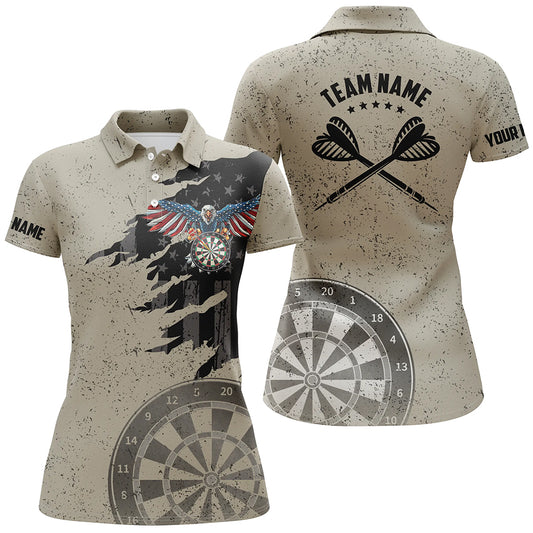 Eagle Retro American Flag Patriotic Darts Shirts Grunge Custom Dart Jerseys For Women LDT0974