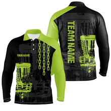 Load image into Gallery viewer, Customized Disc Golf Chain Black Green Mens Polo Shirts Retro Disc Golf Shirt For Men Golf gifts LDT0746