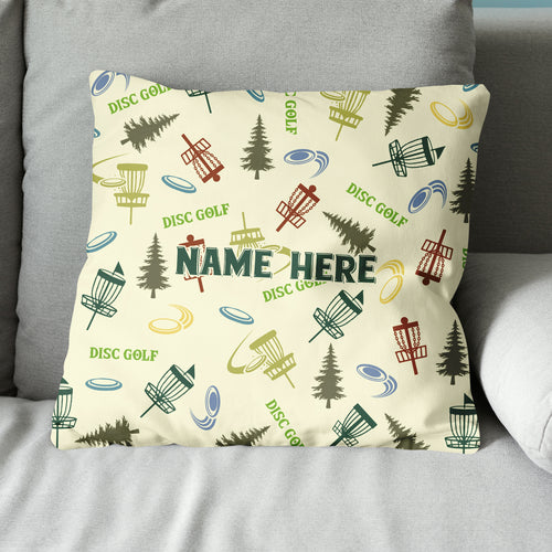 Colorful Disc Golf Pattern Custom Pillow Personalized Disc Golf Gifts LDT1195