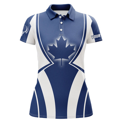 Blue Canada Maple Leaf Womens Golf Shirt Customized Patriotic Golf Tops For Women Golf Gifts LDT1000