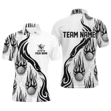 Load image into Gallery viewer, Flame Golf Ball Black White Golf Mens Polo Shirt Personalized Golf Shirts For Men Golfing Gifts LDT0781