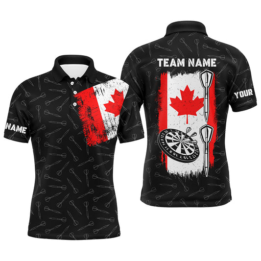 Canada Flag Darts Men Polo Shirt Custom Patriotic Darts Shirt For Men Dart Team Jersey LDT0801