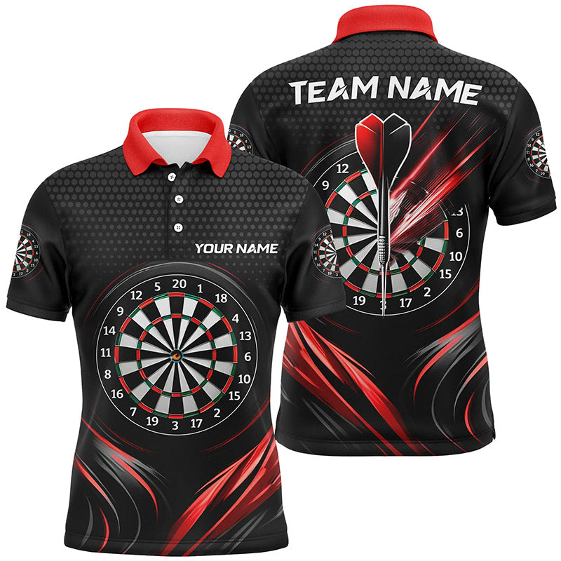 Black&Red Sport Mens Darts Polo Shirt Custom Darts Shirt For Men Cool Dart Jerseys LDT1239