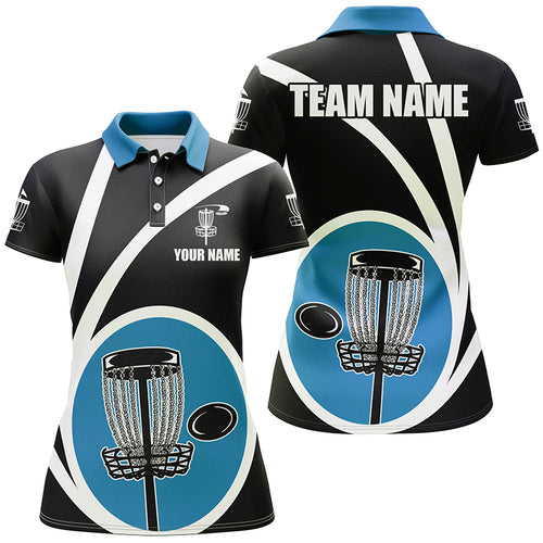 Customized Black Blue Womens Disc Golf Polo Shirts Cool Disc Golf Shirt For Team Golf Gifts LDT1245