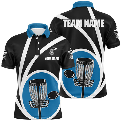 Customized Black Blue Mens Disc Golf Polo Shirts Cool Disc Golf Shirt For Male Team Golf Gifts LDT1245