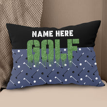 Load image into Gallery viewer, Black Navy Custom Golf Pillow Green Golf Word Funny Personalized Golf Gifts LDT1249