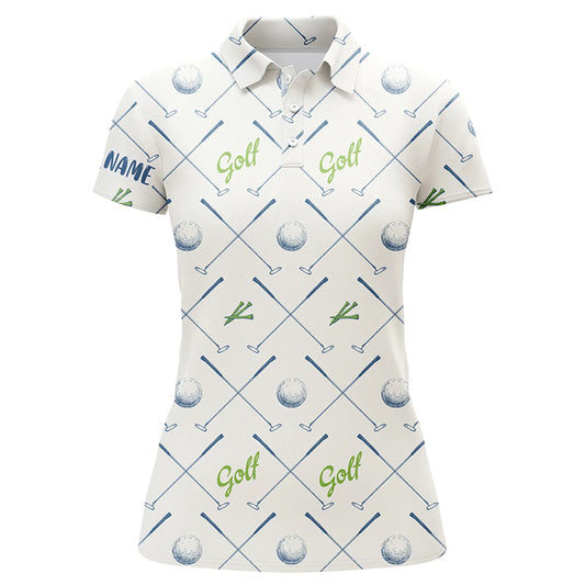 Golf Pattern Seamless Womens Polo Shirts Custom Name Cool Golf Shirts For Women Golf Gifts LDT0570