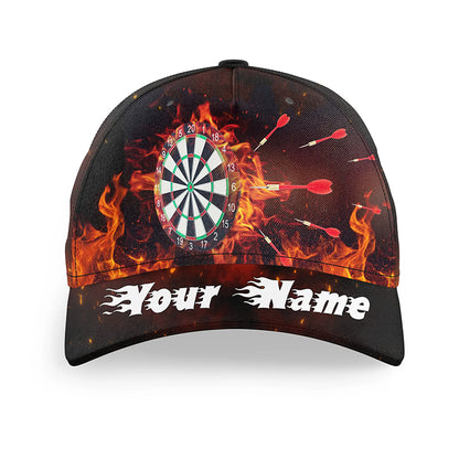 Personalized Darts Hat Custom Fire Flame Dartboard Darts Cap For Dart Team Darts Gifts LDT1282