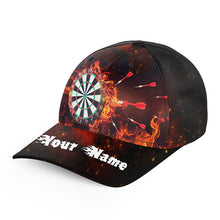 Load image into Gallery viewer, Personalized Darts Hat Custom Fire Flame Dartboard Darts Cap For Dart Team Darts Gifts LDT1282