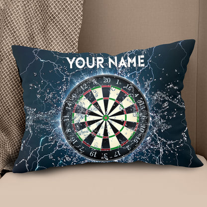 Water Thunder Dartboard Custom Name Throw Pillow Personalized Darts Gift LDT1120