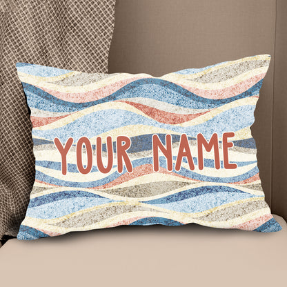 Rainbow Wavy Pattern Vintage Custom Pillow Personalized Pillow Gifts LDT1134