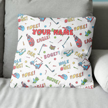 Load image into Gallery viewer, Colorful Funny Golf Elements Custom Throw Pillow Personalized Golf Gifts LDT1141