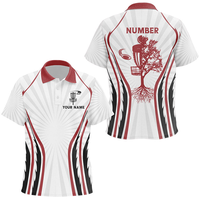 Retro Red Fire Disc Golf Kids Polo Shirt Personalized Disc Golf Shirts For Kid Disc Golf Basket LDT0935