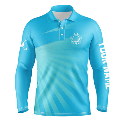 Personalized Blue Mens Golf Polo Shirts Custom Name Golf Shirts For Men Golfing Gifts LDT1353