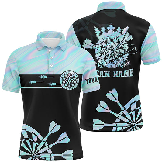 Holographic Tie Dye Mens Darts Polo Shirt Custom Darts Shirt For Men Dart Jerseys LDT1366