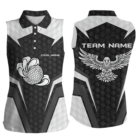 Womens Sleeveless Golf Tops With American Flag Custom Patriotic Eagle Golf Polos For Women Golf Gifts LDT0154