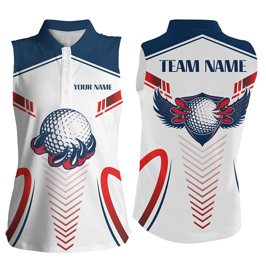 Customized American Flag Eagle Womens Sleeveless Polo Shirt Team Golf Shirts For Women Best Golf Gift LDT0718