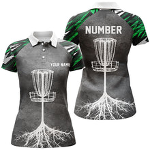Load image into Gallery viewer, Womens Disc Golf Polo Shirt Grey Green Camo Custom Disc Golf Shirts For Women Golf Gifts LDT0726