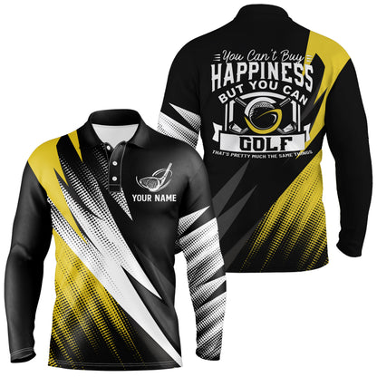 Mens Yellow Golf Polo Shirts, Personalized Golf Shirts For Male, Cool Golf Gifts For Golfer LDT0169