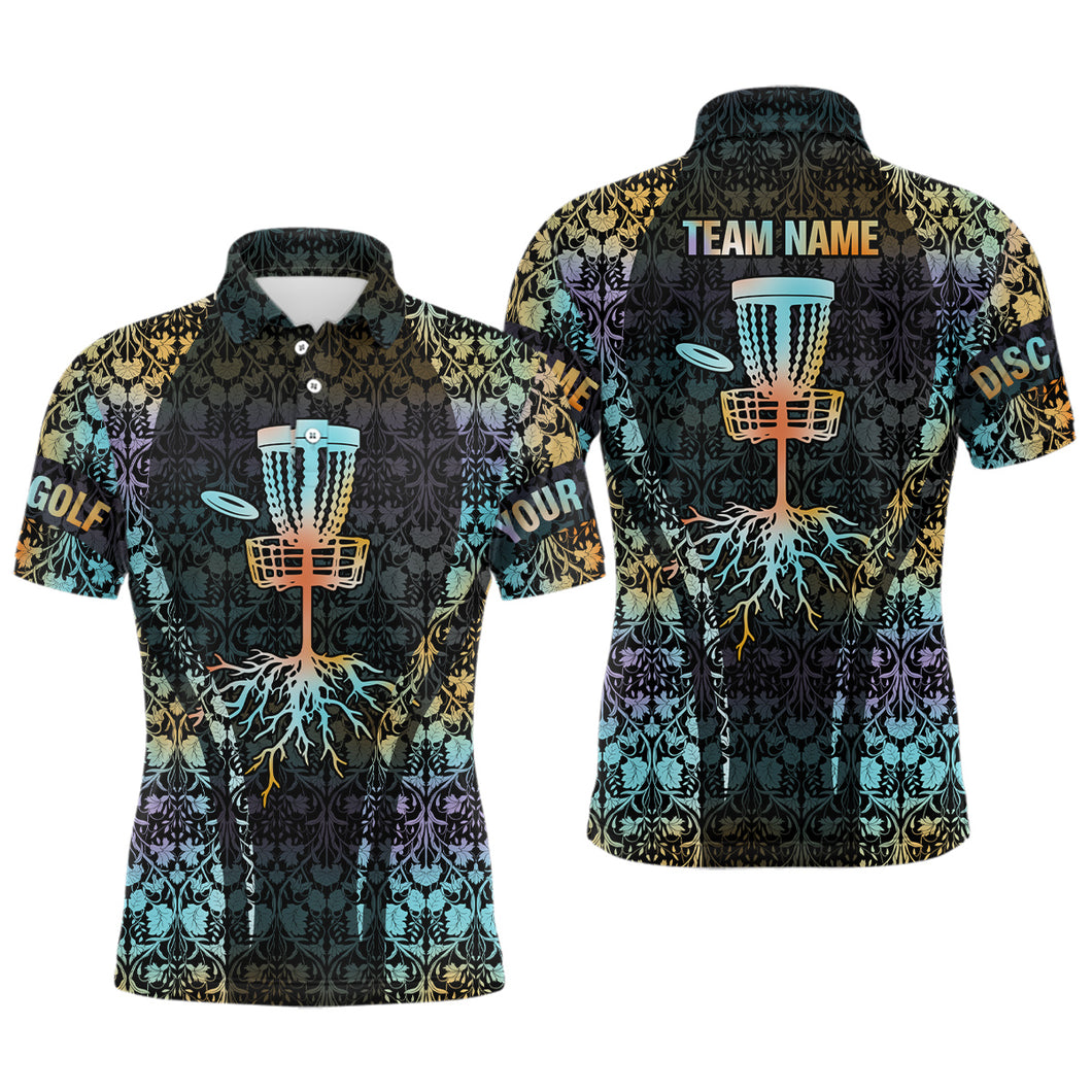 Personalized Floral Pattern Disc Golf Mens Polo Shirt Custom Disc Golf Shirts For Men Golf Gifts LDT0847