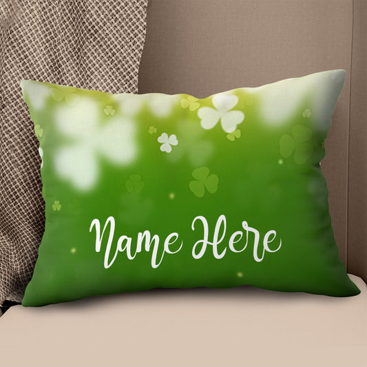 Green Clover St Patrick Day Custom Throw Pillow Personalized Golf Gifts Decor LDT1255