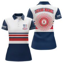 Load image into Gallery viewer, Disc Golf American Flag Womens Polo Shirt Personalized Patriotic Disc Golf Shirts For Women LDT0595
