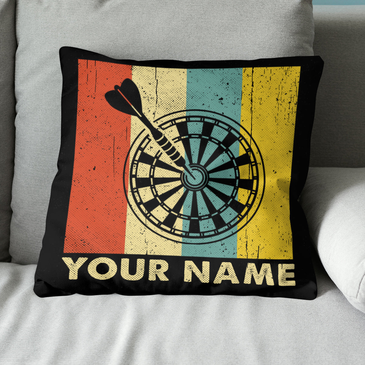 Colorful Retro Dartboard Pillow Personalized Darts Gifts For Dart Player LDT1104
